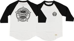 DIAMOND WORLD RENOWNED RAGLAN 3/4 SLV S-WHT/BLK