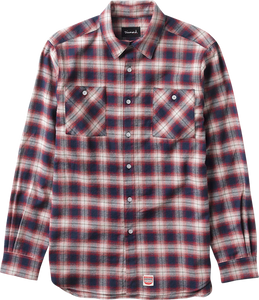 DIAMOND OMBRE FLANNEL L/S BUTTONUP S-RED