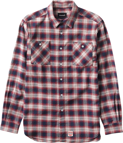 DIAMOND OMBRE FLANNEL L/S BUTTONUP M-RED