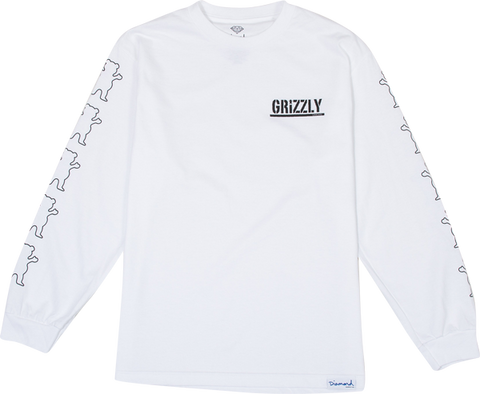 GRIZZLY BEAR CUTOUT LS XXL-WHITE