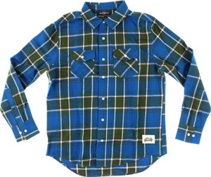 GRIZZLY NORTH AMERICAN FLANNEL LS M-BLUE