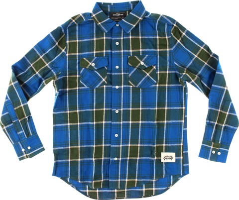 GRIZZLY NORTH AMERICAN FLANNEL LS M-BLUE