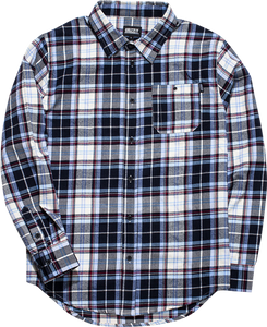 GRIZZLY ESTABLISHED BUTTON-UP LS S-BLUE PLAID