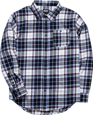 GRIZZLY ESTABLISHED BUTTON-UP LS M-BLUE PLAID