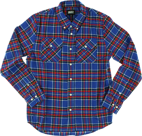 GRIZZLY TUNDRA BUTTON-UP LS S-BLUE PLAID