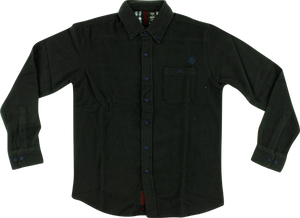 INDE CLASS ACT L/S BUTTON UP S-BLACK