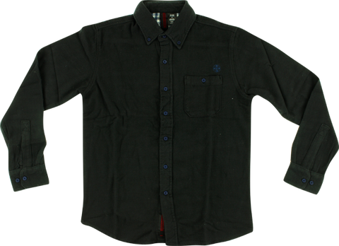 INDE CLASS ACT L/S BUTTON UP S-BLACK