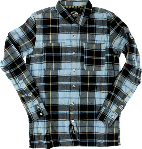 SC CLIFF BUTTON UP L/S S-BLUE PLAID