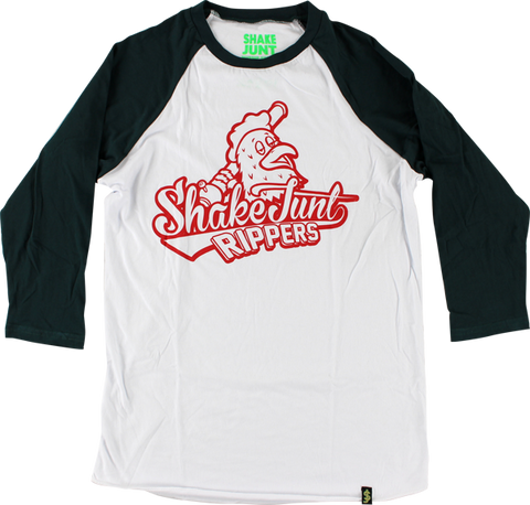 SJ RIPPERS RAGLAN 3/4 SLV L-WHT/GRN