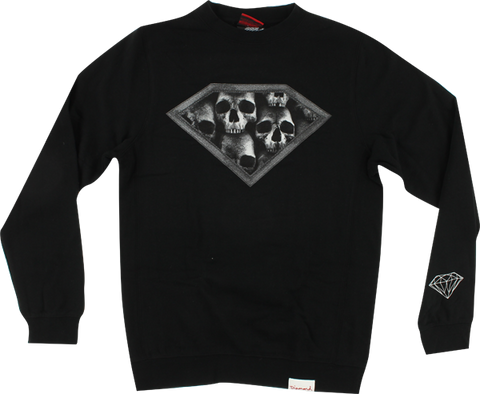 DIAMOND DMND SKULLS CREW/SWT S-BLACK