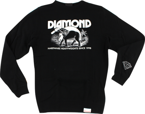 DIAMOND IVORY CREW/SWT XL-BLK/WHT