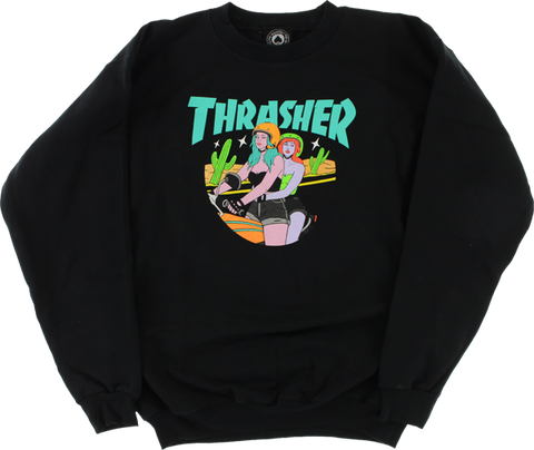 THRASHER BABES CREW/SWT XL-BLACK