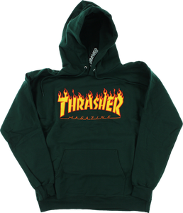 THRASHER FLAMES HD/SWT L-FOREST GREEN