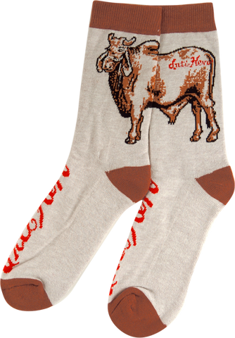 ANTI HERO COW CREW SOCKS HEATHER BRN 1 pair