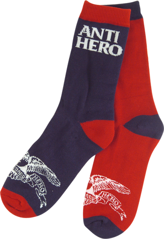 ANTI HERO EAGLE BLACKHERO CREW SOCKS NAVY/RED 1pr