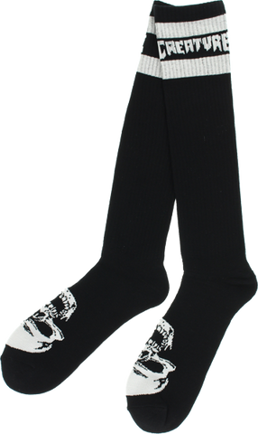 CREATURE VERT CREW SOCKS BLK/WHT 1pr