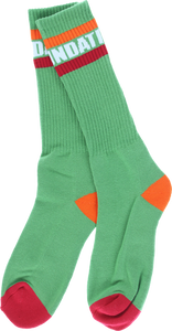 FOUND TALL STRIPE CREW SOCKS GREEN 1pr