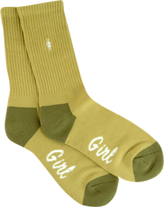 GIRL MICRO OG CREW SOCKS KELLY GREEN single pair