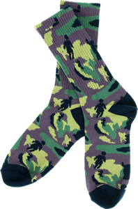 GIRL OG JUNGLE CREW SOCKS PUR/BLK single pair