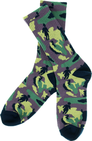 GIRL OG JUNGLE CREW SOCKS PUR/BLK single pair