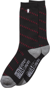 GRIZZLY MINI BEAR DOT CREW SOCKS BLK/RED/GREY 1pr