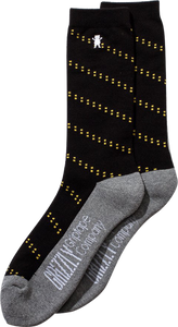 GRIZZLY MINI BEAR DOT CREW SOCKS BLK/YEL/GREY 1pr