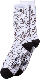 GRIZZLY NATIONAL PARK CREW SOCKS WHT/BLK 1pr