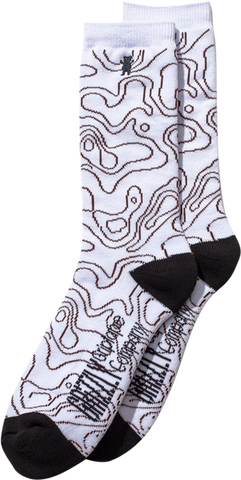 GRIZZLY NATIONAL PARK CREW SOCKS WHT/BLK 1pr