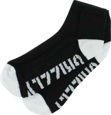 GRIZZLY STAMP LO CUT SOCKS-BLK/WHT 1pr