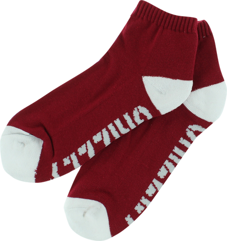 GRIZZLY STAMP LO CUT SOCKS-RED/WHT 1pr