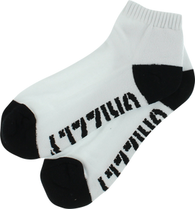 GRIZZLY STAMP LO CUT SOCKS-WHT/BLK 1pr