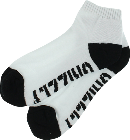 GRIZZLY STAMP LO CUT SOCKS-WHT/BLK 1pr