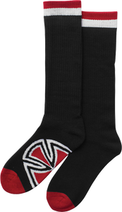 INDE BAR/CROSS TALL SOCKS BLK 2 pair bundle