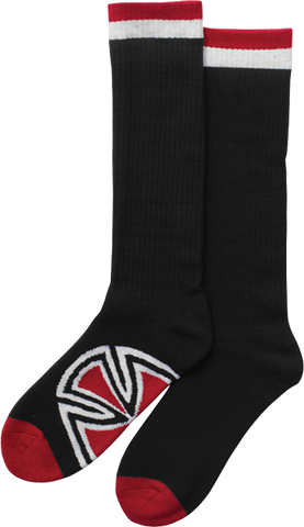 INDE BAR/CROSS TALL SOCKS BLK 2 pair bundle