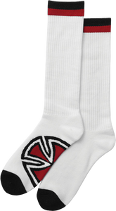 INDE BAR/CROSS TALL SOCKS WHT 2 pair bundle