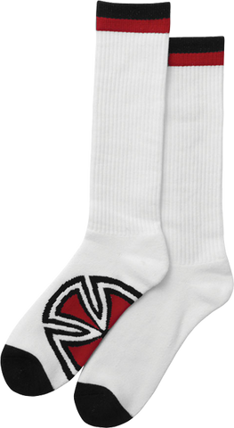 INDE BAR/CROSS TALL SOCKS WHT 2 pair bundle