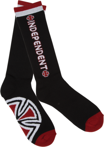 INDEPENDENT BAR/CROSS YOUTH TALL SOCKS BLK 1pair