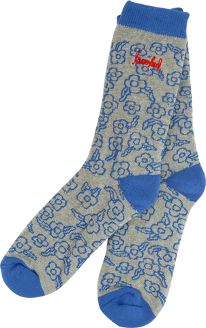 KROOKED SKATEBOARDS SWEATPANTS CREW SOCKS HEATHER/ROYAL 1pr