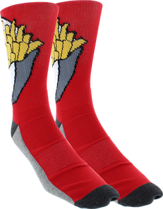 KURB SOCKS MENS CREW FRIES RED