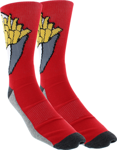 KURB SOCKS MENS CREW FRIES RED