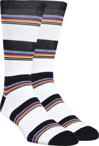 KURB HALF CUSHION CREW VARIEGATED STRIPE WHT