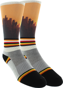 KURB SOCKS MENS CREW PANORAMAN WHITE