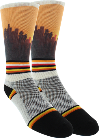 KURB SOCKS MENS CREW PANORAMAN WHITE