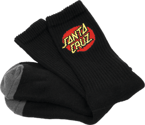 SANTA CRUZ CRUZ LOGO SOCKS BLACK 2 pair bundle