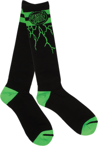 SANTA CRUZ RIPPER TALL SOCKS BLK/GRN 1pr