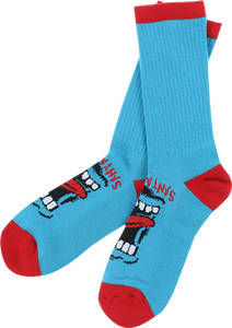 SANTA CRUZ SCREAMING CREW SOCKS BLUE 2 pair bundle