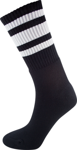 SOCCO CREW BLK/WHT SOCKS(6-9)1pair