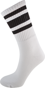 SOCCO CREW WHT/BLK SOCKS(6-9)1pair