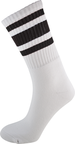 SOCCO CREW WHT/BLK SOCKS(6-9)1pair