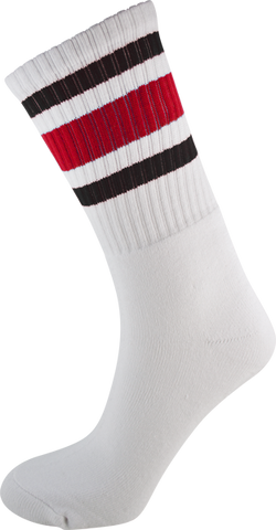 SOCCO CREW WHT/BLK/RED SOCKS(6-9)1pair